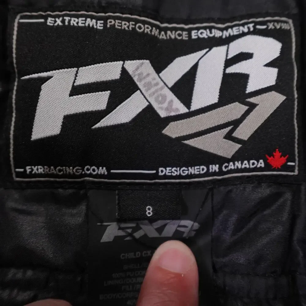 FXR Jacket Kids 8 Black Gray Hooded Insulated F.A.S.T. Child CX Ski Snow